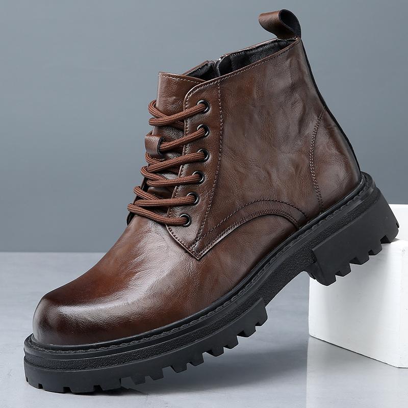 Fashion 2025 Men Platform Elastic Boots for Men Round Toe Comfortable Fashion Wear-Resistant Outdoor Soft Casual Non-slip Boots Autumn