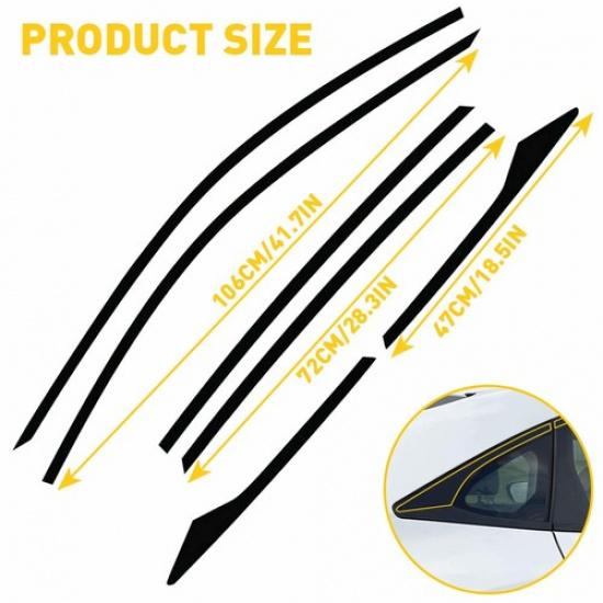 For 2016- Honda Civic Sedan Chrome Delete Blackout Window Trim matte Black