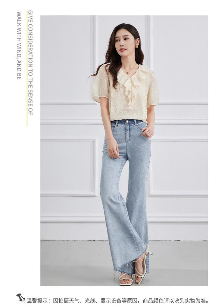 Commuter T-shirt Summer Solid Color Simple Fashion Thin Women's Short-sleeved Top