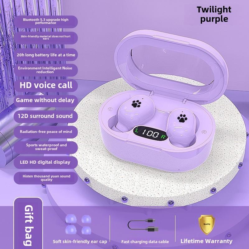 

E8S TWS Wireless Bluetooth Earbuds Noise Cancelling, Low Latency Gaming Sports Headphones with Long Battery Life and Digital Display E8S фіолетовий