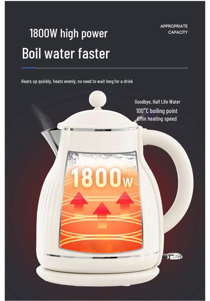 Large Capacity Electric Kettle with Automatic Power-off, European Standard, Small Home Appliance
