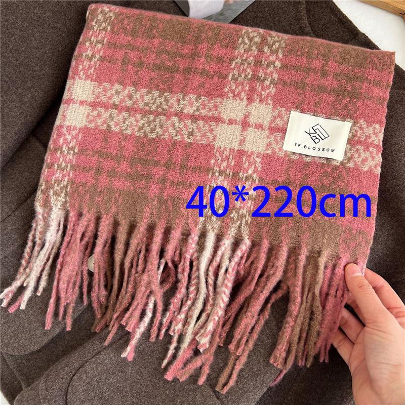 

Кашемировый клетчатый шарф с кисточками, осенне-зимний утолщенный теплый шарф, ветрозащитный шарф из пашмины для женщин, подарок