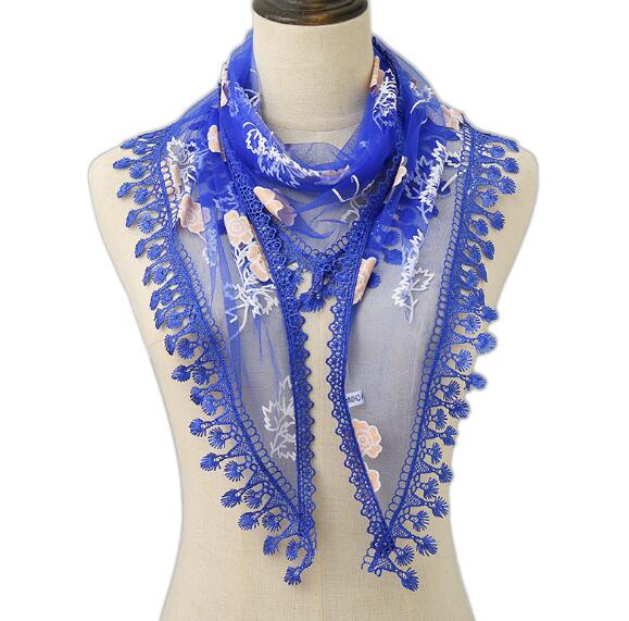 

Треугольная шаль-вуаль из мягкого кружева для женщин, вышитая кисточками, цветочная, для молитвы, для церкви, головной убор, шарфы, прозрачные вечерние палантины 55X150CM