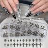 12-grid Dark Cross Nail Charms Rivet Alloy Gems DIY Press On Accessories