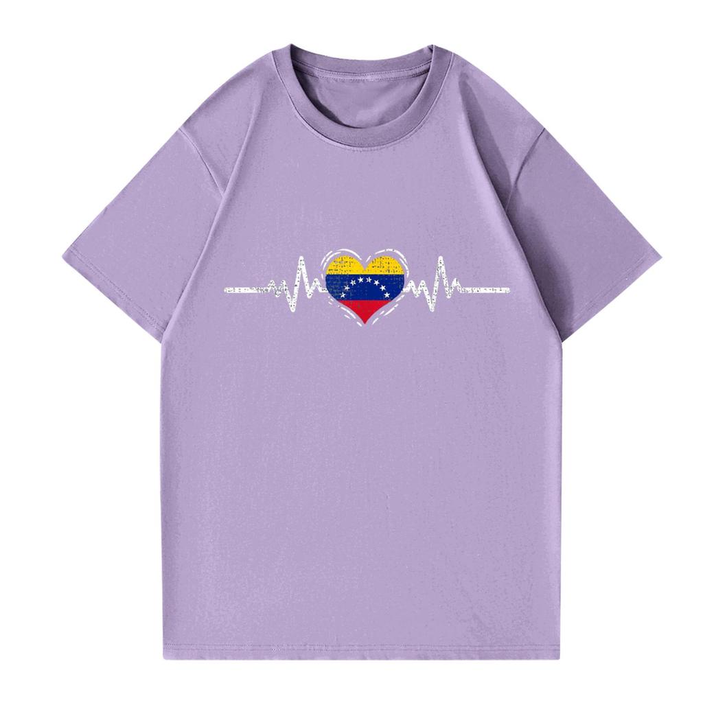 Dámské a pánské módní ležérní tričko s kulatým výstřihem, krátkým rukávem a potiskem