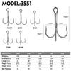 PROBEROS 4X Treble Fishing Hook High Carbon Steel Hook 6/0#-10/0# Fishhooks Fishing Tackle 10pcs/bag