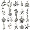 Mix 100-Piece Starfish, Turtle, Seahorse, Dolphin Pendant Set for DIY Jewelry - Bracelets, Necklaces, Earrings