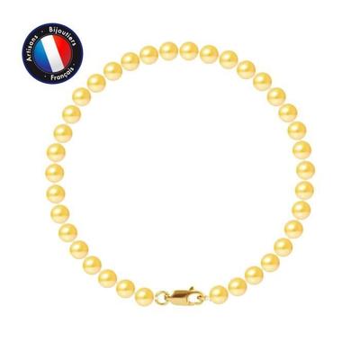 Bracelet - - Freshwater Cultured Pearls 5-6 Mm - 9 Carat Yellow Gold - AAA+ Quality - Women