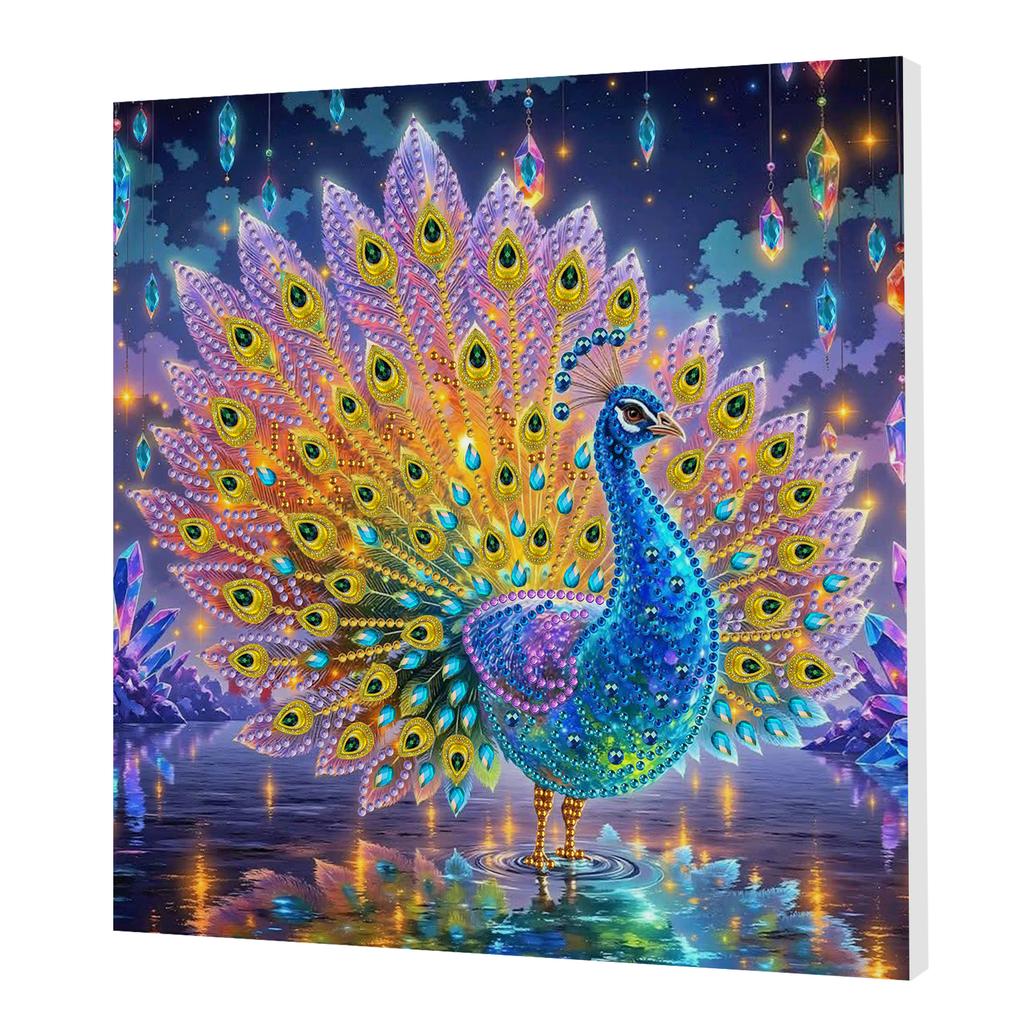 DIY Special Shape Drill Art Craft Pearl Diamond Painting with Frame 25x25cm Diamond Art Pearl Painting Kit for Adults Home Decor