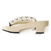 Kimono Cafe Yukata Geta with Lace Straps and Heeled Black and Light Available in Sizes and Ideal for Everyday and Health Light Women's Clogs, White,