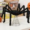 Decorative Spider for Trees Halloween Tree Topper, Spooky Large Black Furry Creative Props Ornament with Spiral Base Home Party Haunted House Supplies
