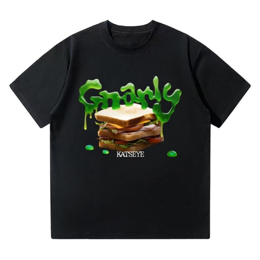 KATSEYE Gnarly Футболки Мода Креативный Дизайн Мужские Женские Хлопковые Футболки Корейский Стиль Kpop Повседневные С Коротким Рукавом Круглый Вырез Y2K Футболка S чёрный
