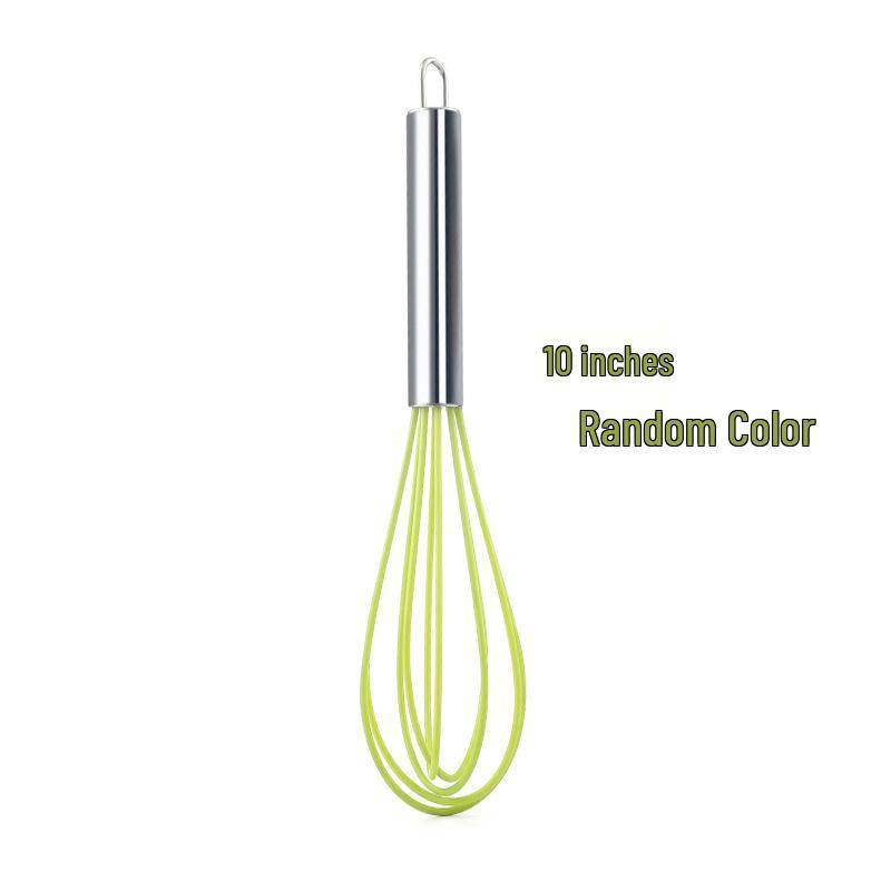 Stainless Steel Semi-Automatic Whisk Set - Manual Thickened and Mini Silicone Whisks