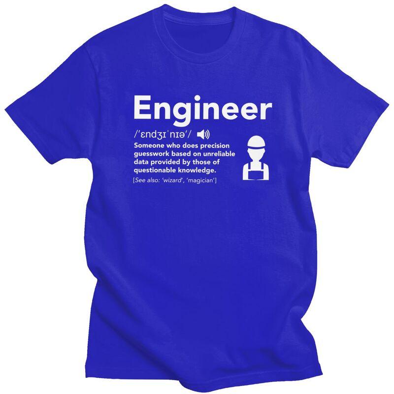 Custom Male Engineer Definition T Shirts Short Sleeve Cotton Tshirt Casual Funny Engineering Gift Tees Loose Fit Clothing