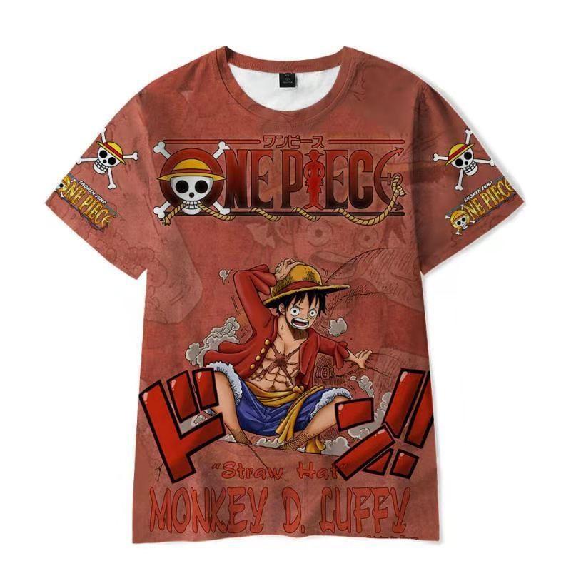 

Нова серія One Piece Парна літня повсякденна футболка Футболка з 3D цифровим друком L