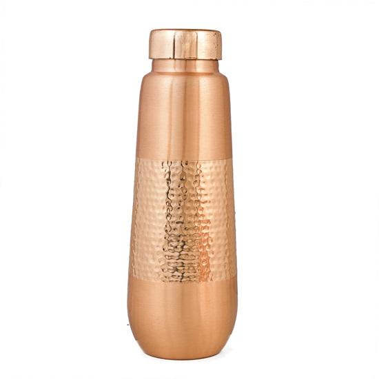 Reine Kupfer-Wasserflasche mit Glas, langlebige und rostbeständige Tamba-Flasche mit 2 Trinkgläsern