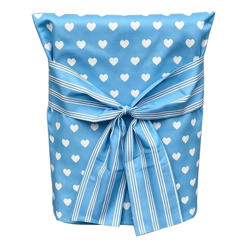 Front Tie Chair Back Slipcover Washable Polyester Chair Cover with Decorative Detail, Pull-Over Placement and Folding for Storage