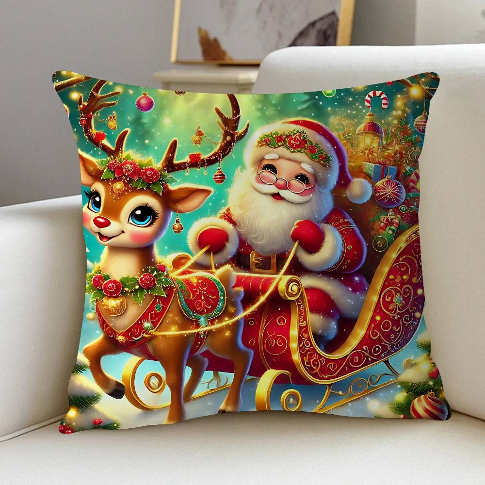 

Рождество Санта Клаус Персонализированная Наволочка Детская Спальня Дикая Вечеринка Декор Наволочка Детский День Рождения Праздничный Подарок 16x16Inch