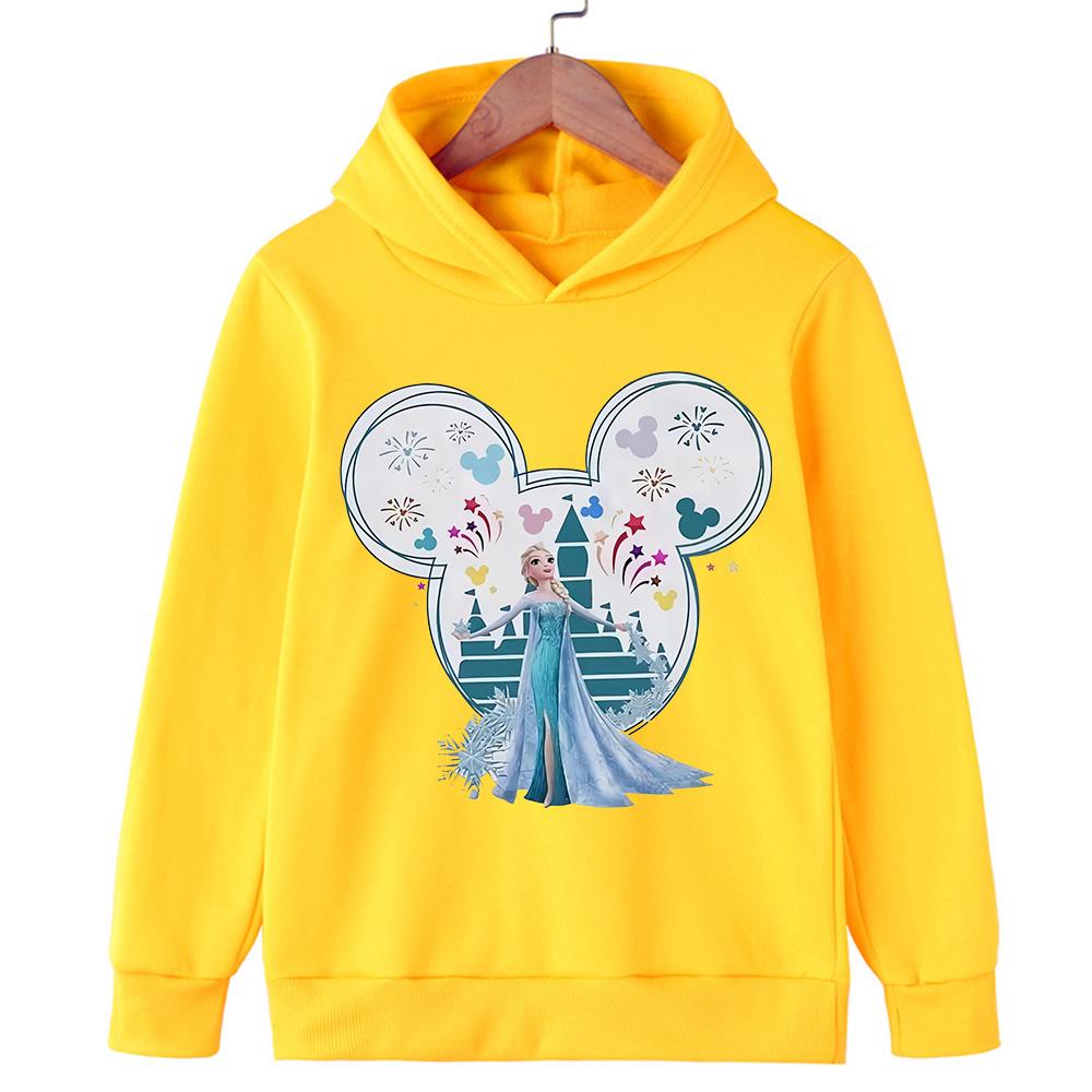 Disney Prinzessin Elsa Bedruckte Kinderpullover für Jungen Mädchen Herbst Winter Lässige Pullover Hoodies