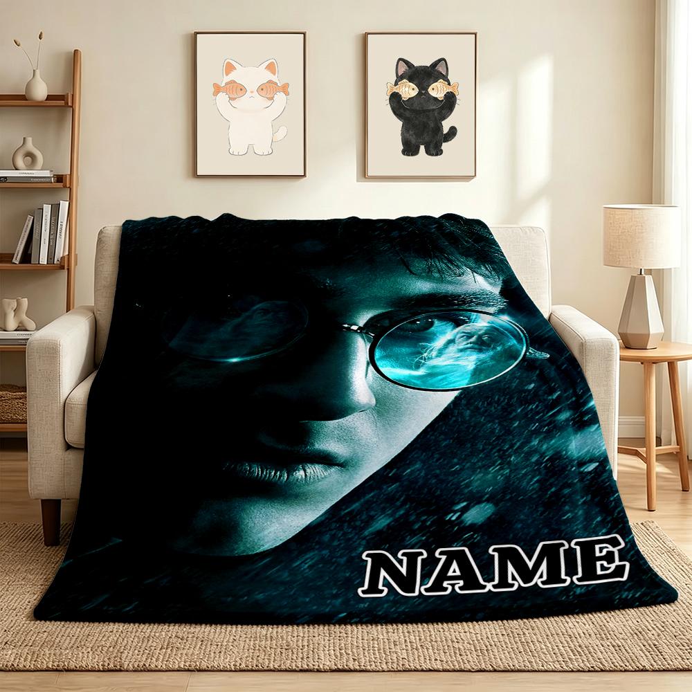 Custom Name Harry Potter Flannel Blanket Throw Blanket Soft Warm Sofa Bed home Decor Unique Gift