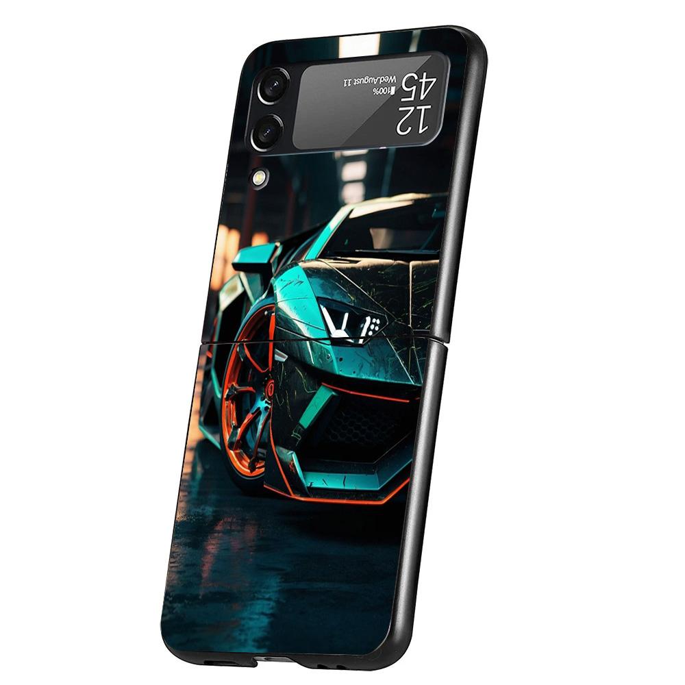 Cool Male Men Sports Cars Cover Phone Case For Samsung Galaxy Z Flip 7 6 5 4 3 5G Flip7 Flip6 Flip5 Flip4 Flip3 Black Fundas She