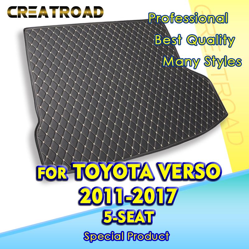 Car Trunk Mat For Toyota Verso Five Seats 2011 2012 2013 2014 2015 2016 2017 Cargo Liner Carpet Interior Accessories Cover