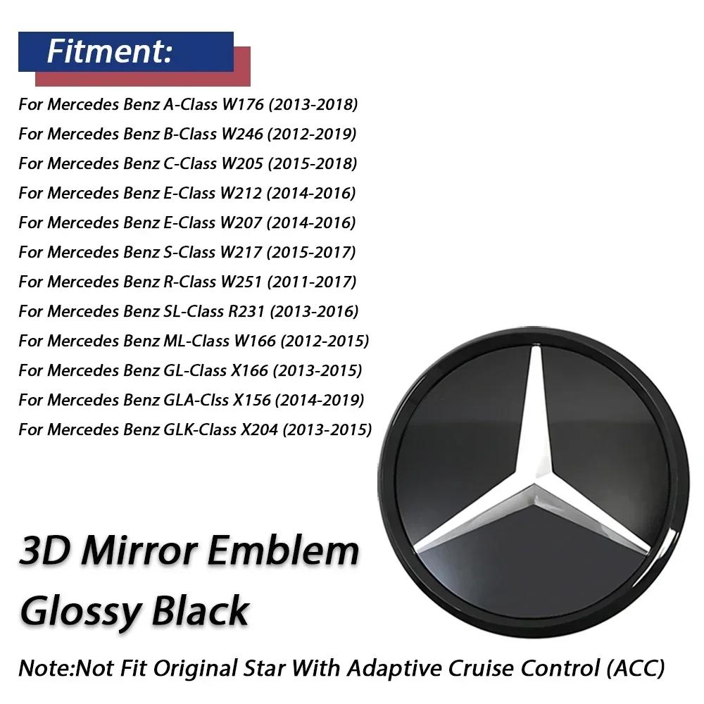 C200 E200 For Mercedes Benz Chrome Silver LED Mirror Emblems Style Front Grilled Star Emblems For Mercedes Benz A/B/C/E/S/R/ML/S