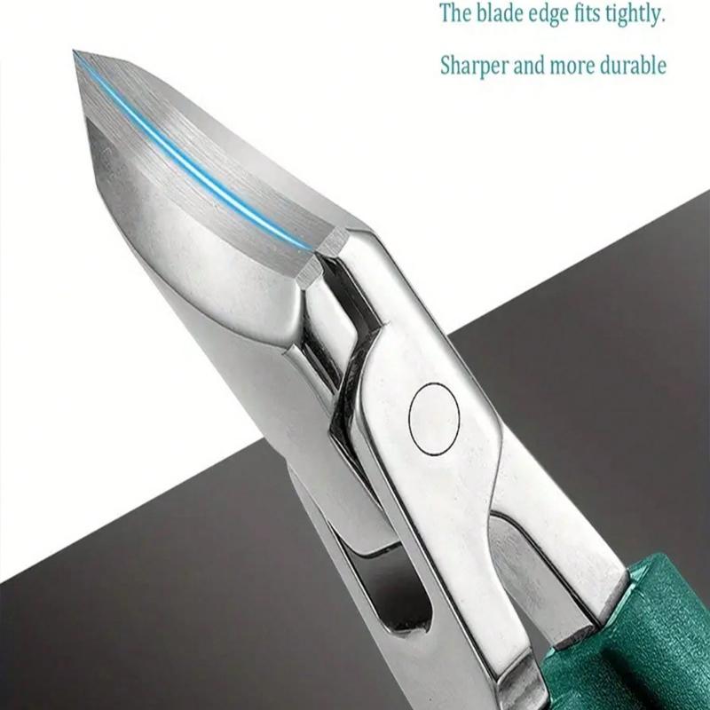 Modern Stainless Steel Toenail Clipper, 25° Angled Blades - Splash Resistant Design For Thick/Ingrown Nails, Ergonomic Non-Slip Handle