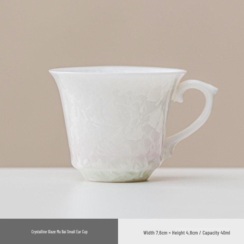 Exquisite Crystalline Glaze Ceramic Mug and Saucer - High-Grade Office Tea and Coffee Cup Gift