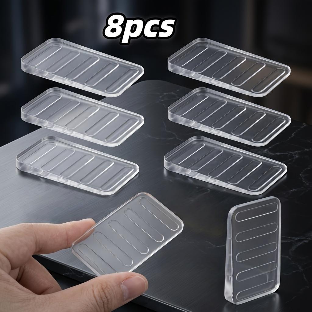 4/8Pcs Transparent Plastic Wedge Shims Cuttable Adjustable Furniture Levelers Hard Table Pads For Uneven Floor Door Surfaces