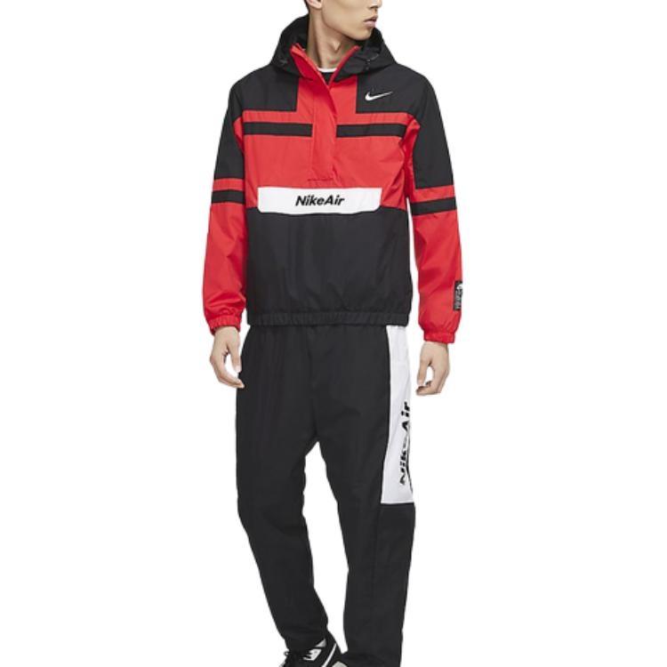 Nike Air Windproof Anti Tear Half Cardigan Jacket 'Red Black' Men's CJ4835-657