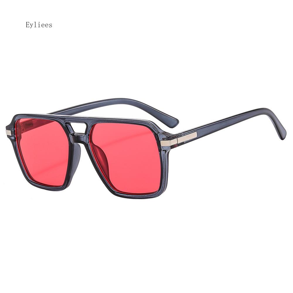 Classic Square Sunglasses Men Women Vintage New Fashion Brown Double Bridges Female Sunglasses Ins Popular Oversized Shades