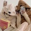 2024 Cute Cartoon Bear Hooded Shawl Blanket - Cozy and Thick for Women