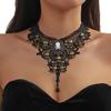 Skull Pirate Black Lace Clavicle Necklace - Gothic Style for Halloween