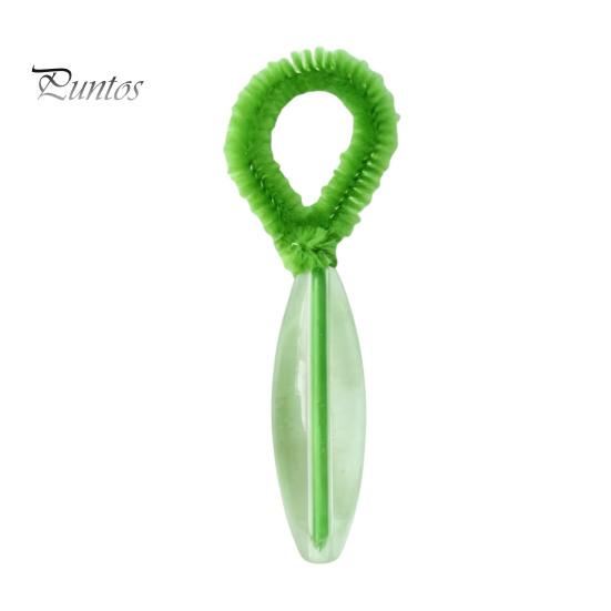 Soft Plush Cleaning Brush Belly Button Brush, Bristle Navel Cleaner with Anti Slip Groove Dirt Remover Beaded Handle, Portable Body Care Tool