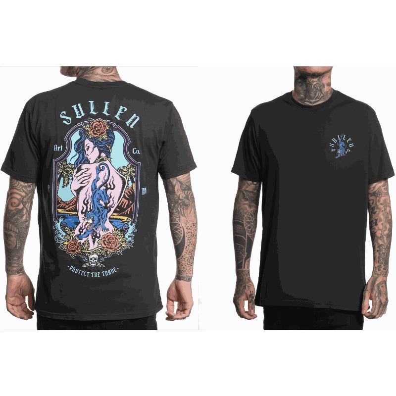

Sullen Men Women Lifestyle Graphic Short Sleeve Tee Black Cotton Crewneck with Artistic Design Casual Oversized Top Comfortable Solf Summer New Tee XXXL фіолетовий