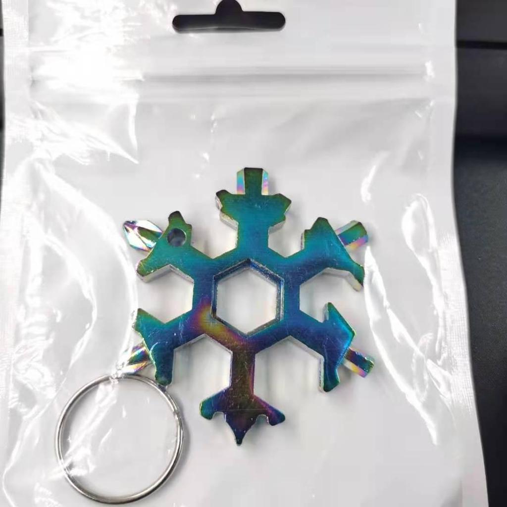Multifunction Snowflake Wrench Keychain: Hex & Octagonal Universal Outdoor Tool
