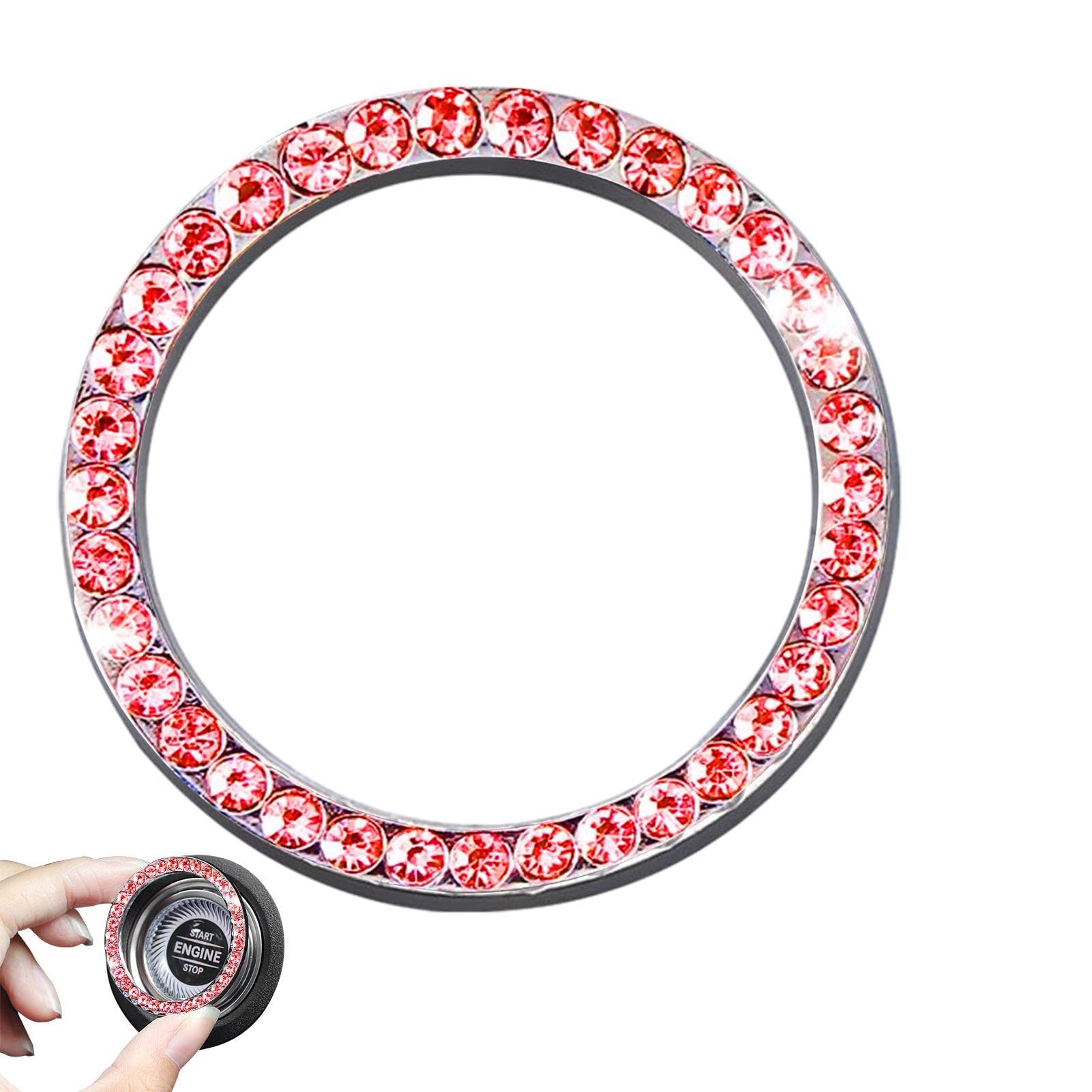 

Start Stop Push Button Cover - Car Start Button Decoration Ring Car Handmade Diamond See description красный