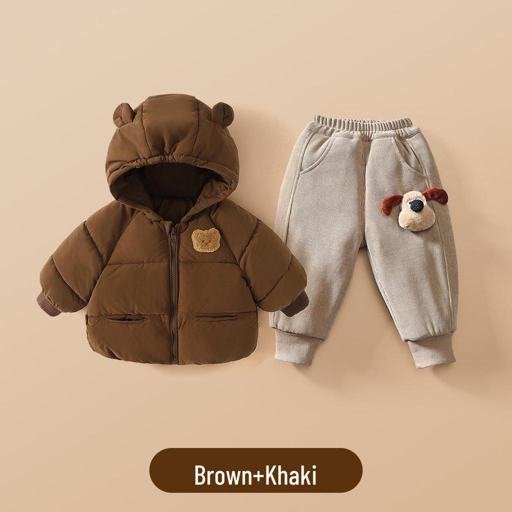 Jingqi Baumwoll-Sweathose mit Fleecefutter für Kinder: Warme Winterhosen für Jungen und Mädchen