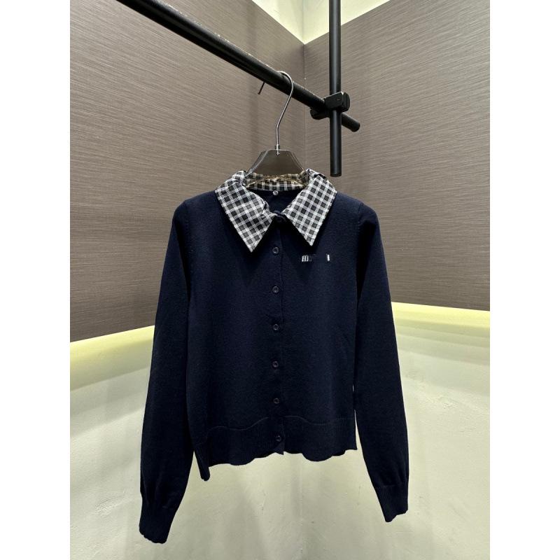 Trendy European Plaid Lapel Knit Two-Piece Long Sleeve for Autumn/Winter
