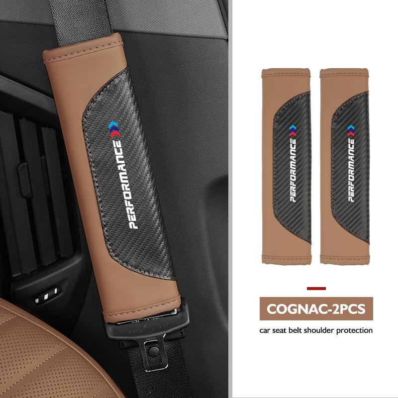 Car Seat Belt Protection Spliced Carbon Fibre Shoulder Pad For BMW E91 E92 E93 E60 F10 F30 E39 E36 E87 X3 X5 E70 E46 E90