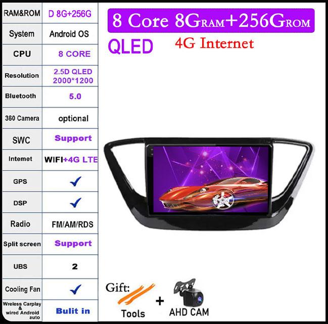 9 Lnch For Hyundai Solaris 2 2017 2018-2020 Android 14 Car Radio Video Multimedia Navigation GPS Stereo Screen Auto