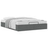 Ottoman Bed Frame Dark Grey 152 x 203 cm Fabric