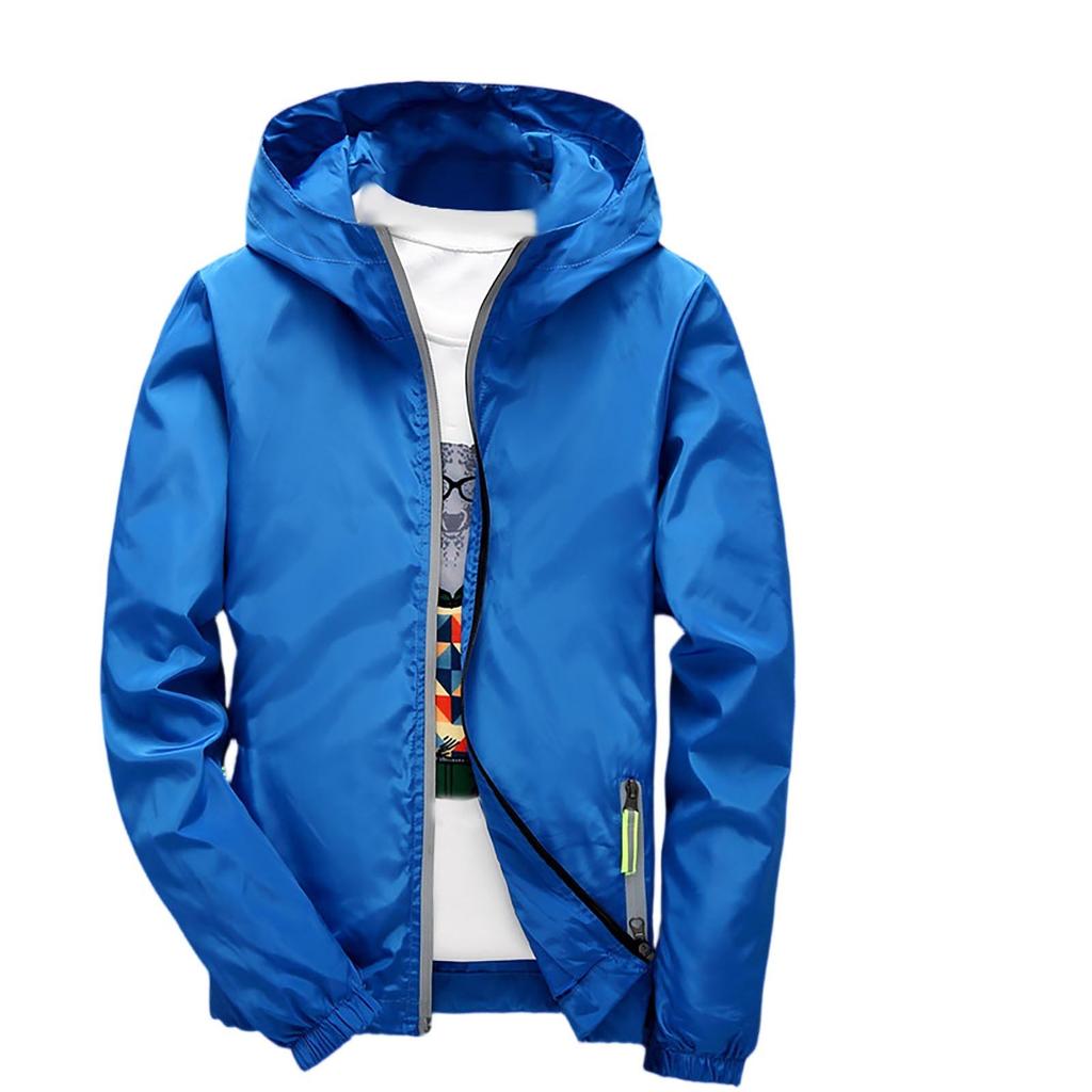 Vêtements d'extérieur amples et de couleur unie pour hommes, été, légers, grande taille, protection solaire, veste coupe-vent imperméable