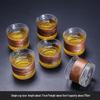 Chaxun Japanese-Style Glass Teacups with Anti-Scalding Wooden Rings