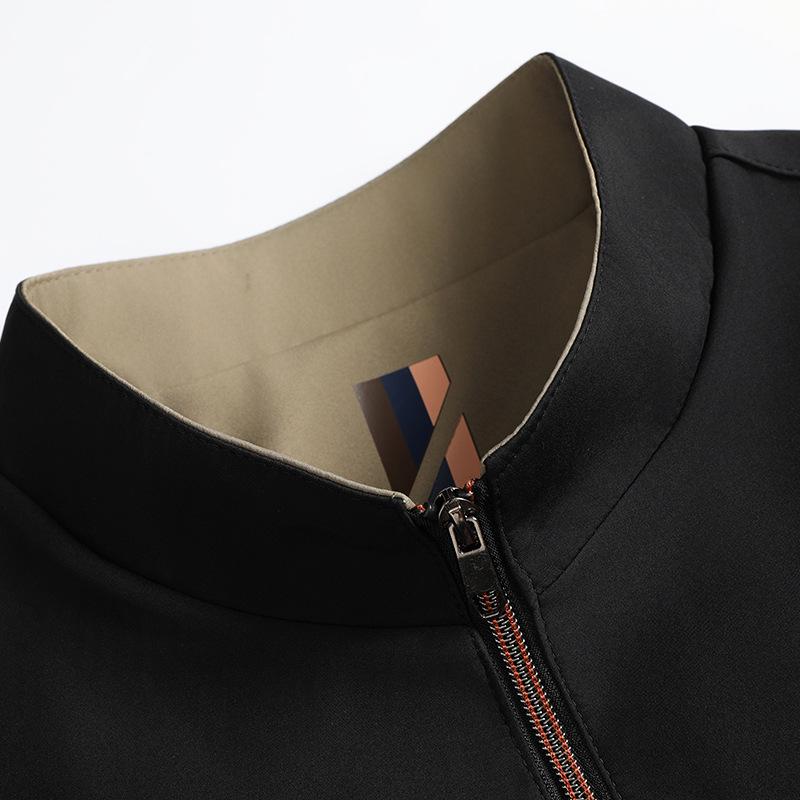 2025 Autumn/Winter Men's Cotton Business Jacket - Thick, Loose Dad Coat with Stand Collar for Casual Wear