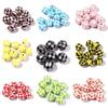 TX16 10Pcs 16mm Retro Wood Exquisite Round Plaid Beads Jewelry DIY Handmade Bracelet Necklace Beads Trend Material Accessories