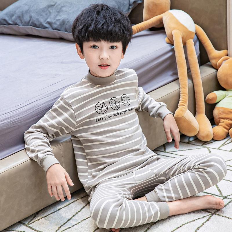 ew children's long ohns set boys older children baby bottoms children's clothing wholesale pajamas homewear tide
