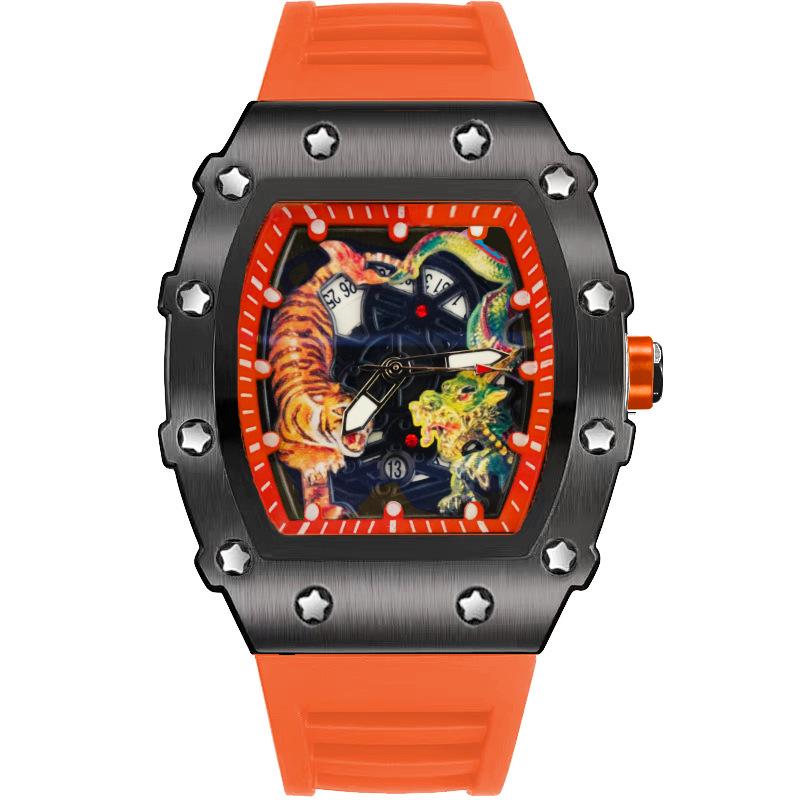 ZIDO Men's Quartz Luminous Waterproof Barrel-Shaped Watch