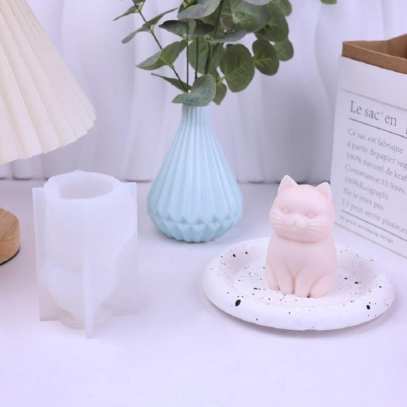 3D fat cat  Animal Silicone Candle Mold DIY Lovely Kitty Gypsum Mould Aromatherapy Soap Making Tool Handmade Gifts Home Decor